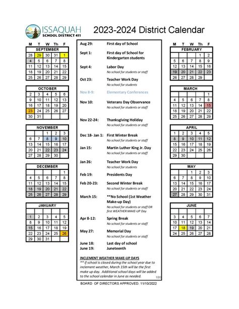 issaquah bell schedule.